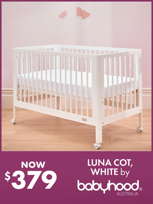 NOW $379 Luna Cot, White by Babyhood
