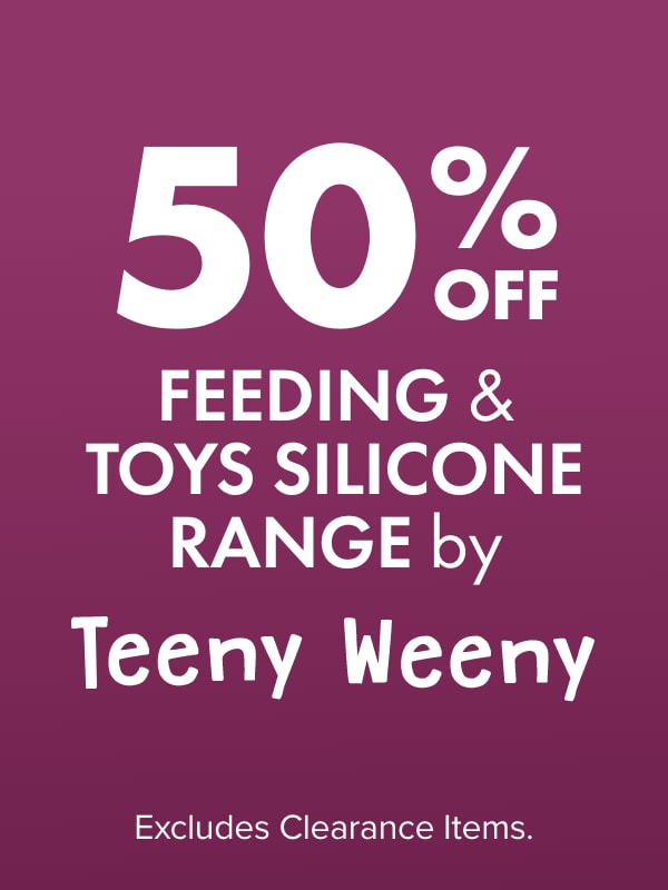 50% OFF Feeding & Toys Silicone Range by Teeny Weeny