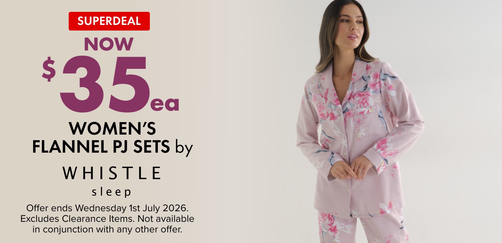SUPERDEAL NOW $35ea Women's Flannel PJ Sets by Whistle Sleep
