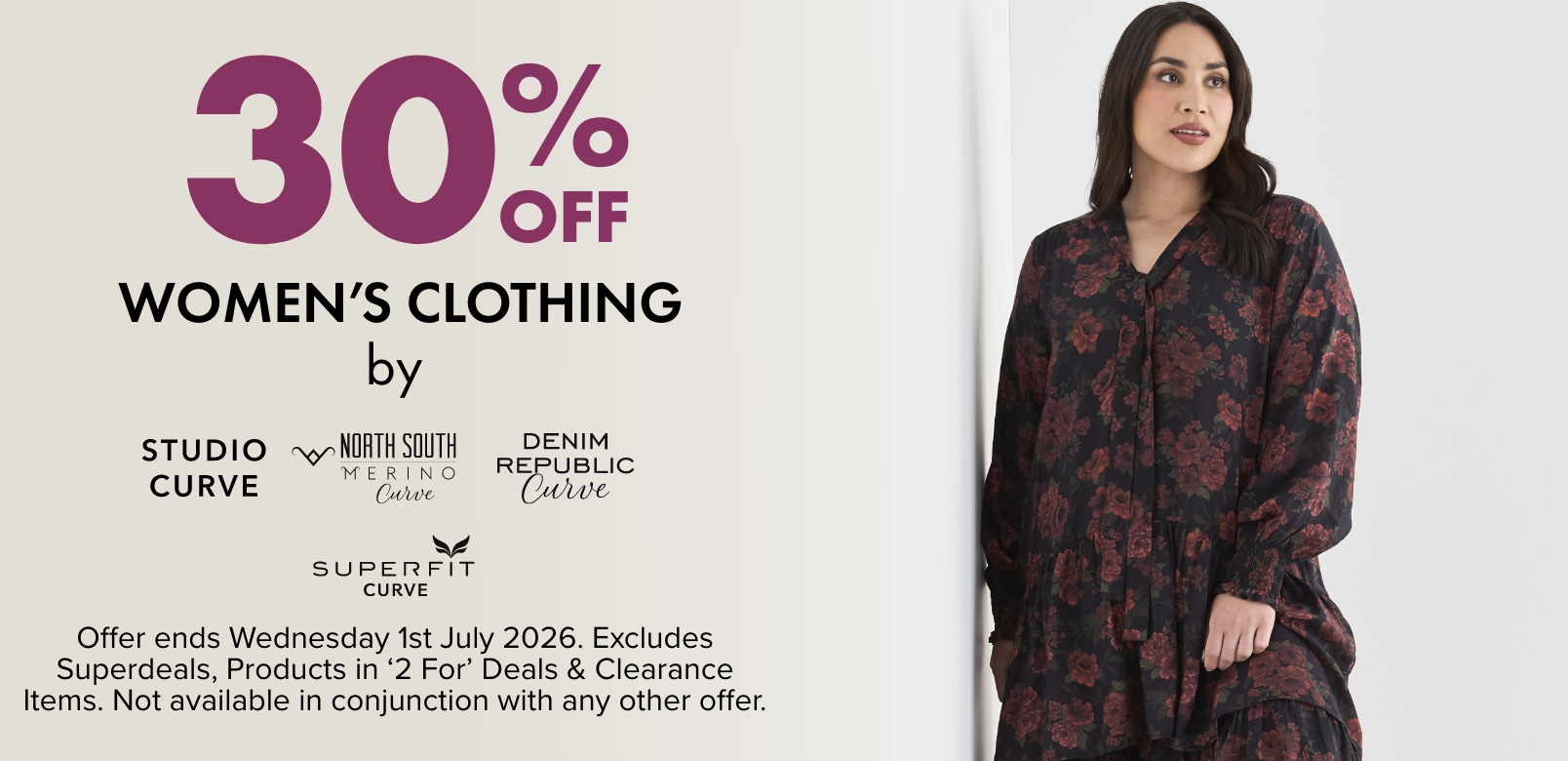 30% OFF Women's Clothing by Studio Curve, North South Curve, Denim Republic Curve & Superfit Curve