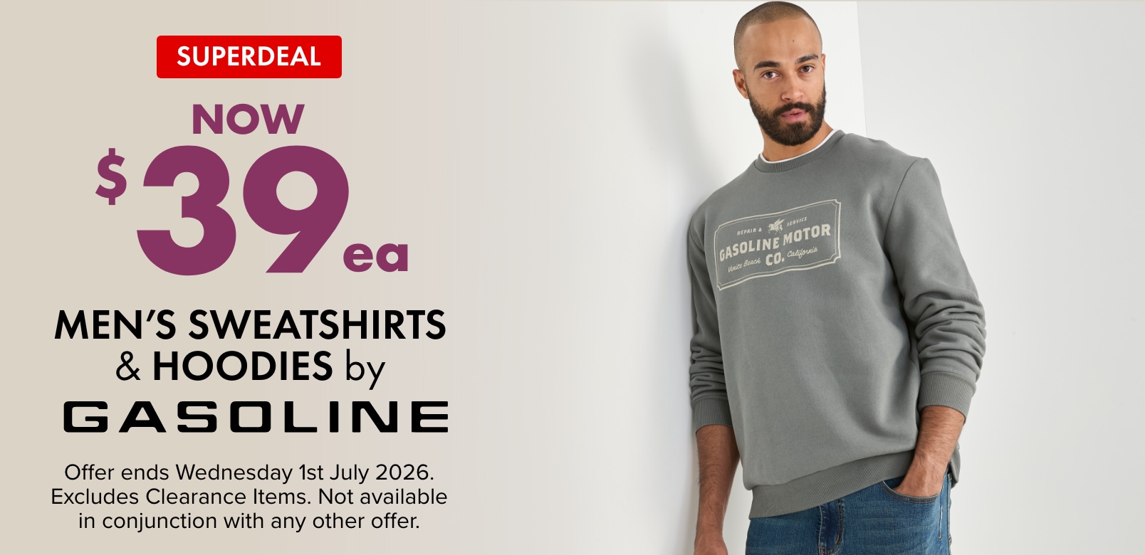 SUPERDEAL NOW $39ea Men's Sweatshirts & Hoodies by Gasoline