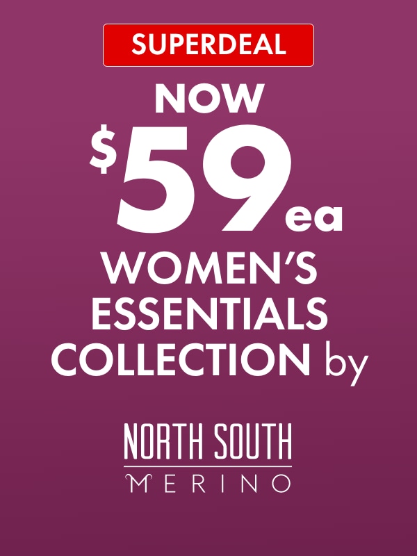 SUPERDEAL NOW $59ea Women's Essentials Collection by North South Merino