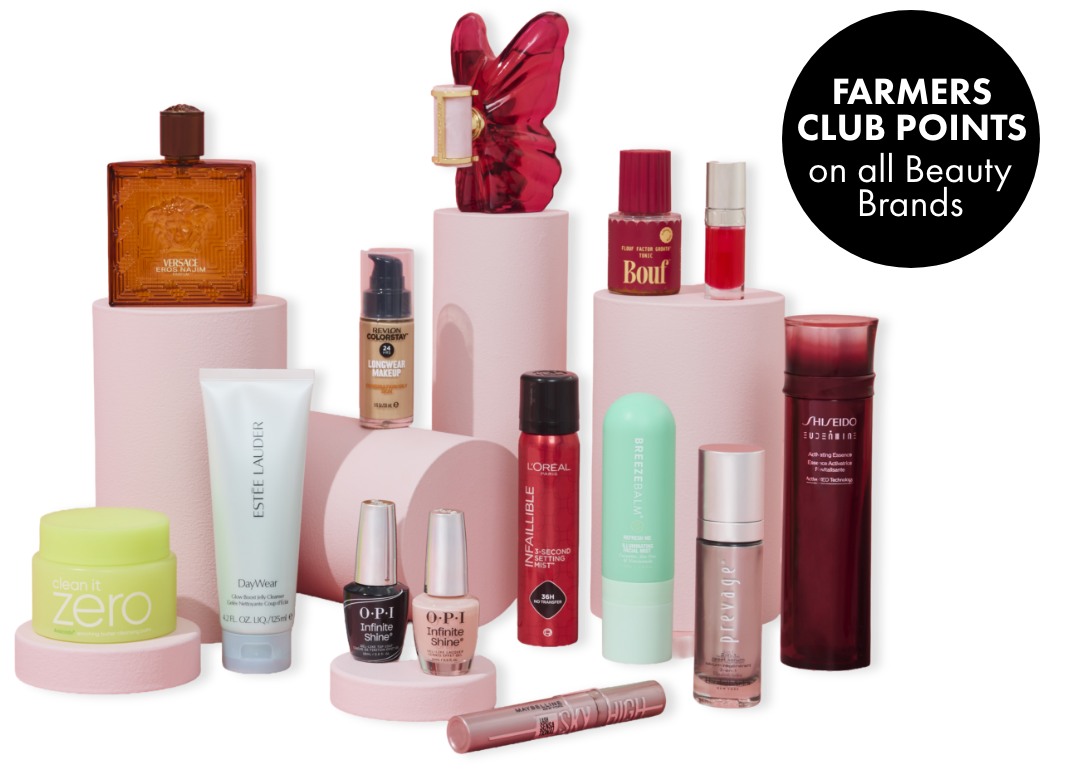 Farmers Club Points on all Beauty Brands