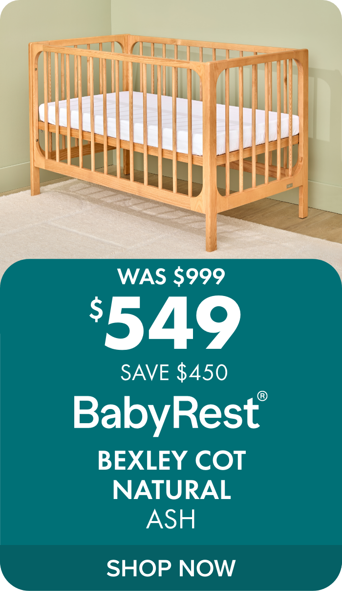 BabyRest Bexley Cot Natural Ash $549