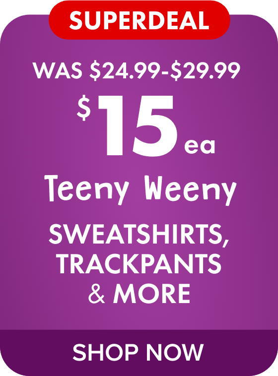 Teeny Weeny Sweatshirts, Trackpants and More from $15