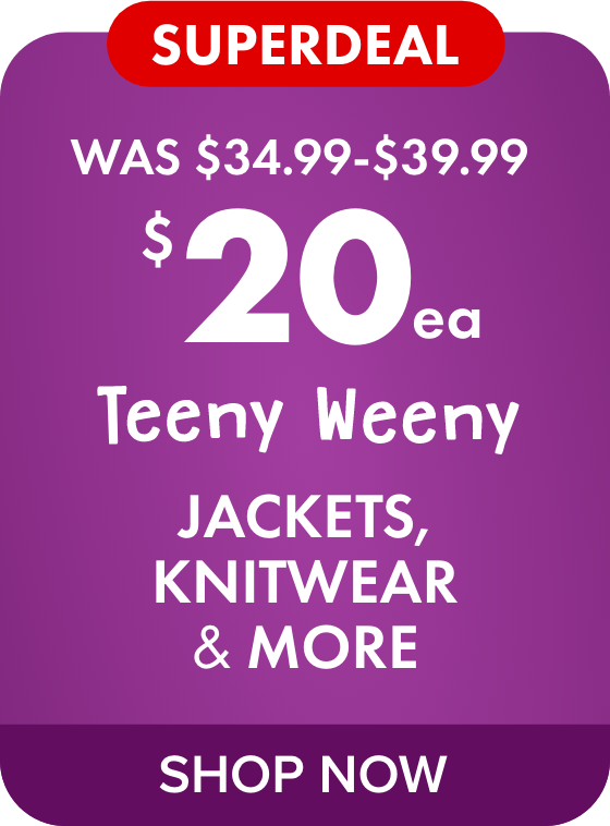 Teeny Weeny Jackets, Knitwear and More from $20