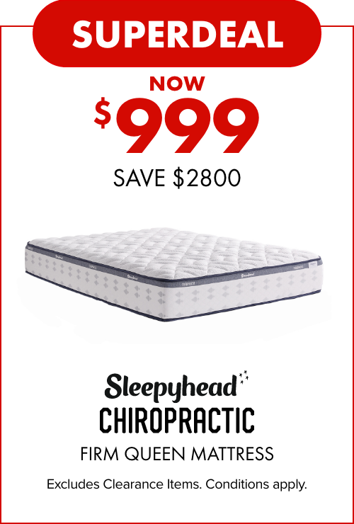 SUPERDEAL NOW $999 SAVE $2800 Sleepyhead Chiropractic Firm Queen Mattress