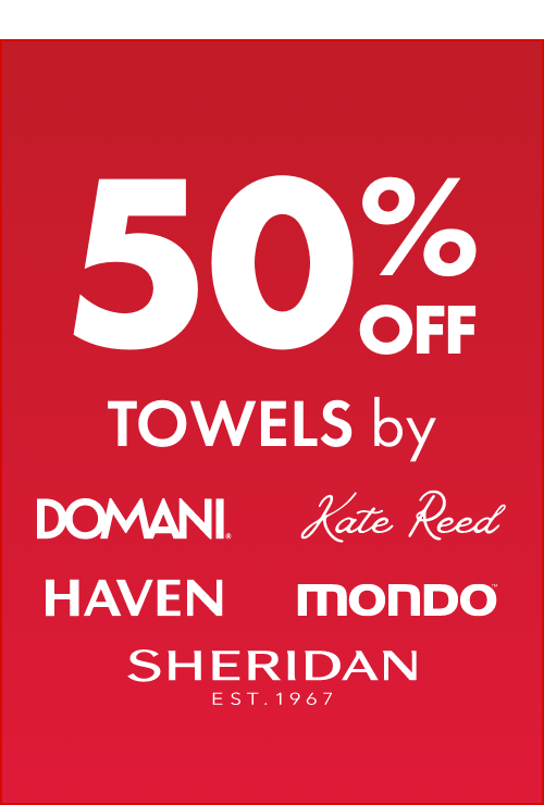 50% OFF Towels by Domani, Kate Reed, Haven, Mondo & Sheridan