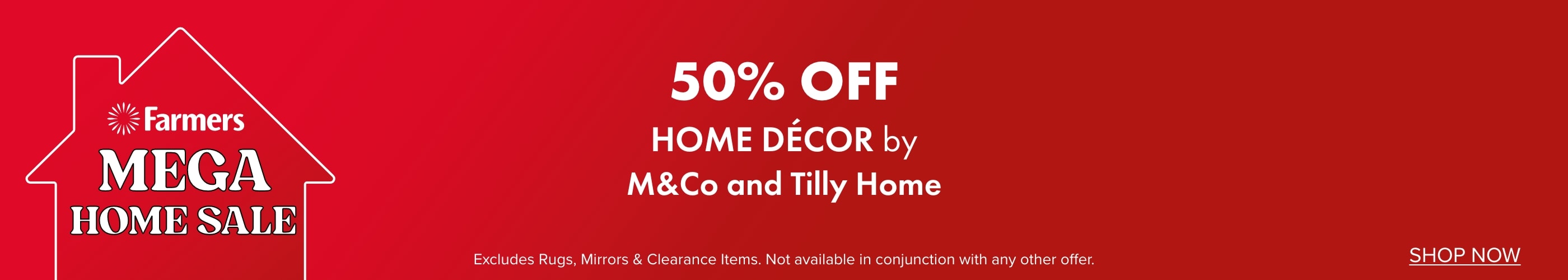 50% OFF Home Décor by M&Co and Tilly Home