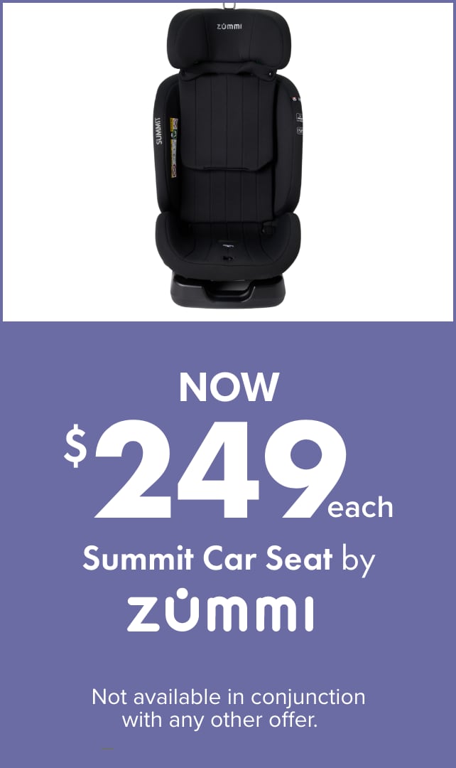 NOW $249ea Summit Car Seat, Grey by Zummi