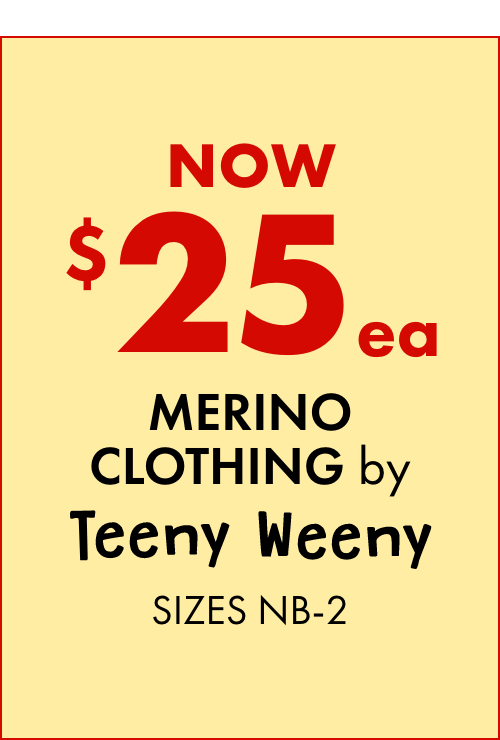 NOW $25ea Merino Clothing by Teen Weeny Sizes NB-2