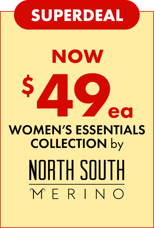 Superdeal NOW $49ea Women's Essentials Collection by North South Merino