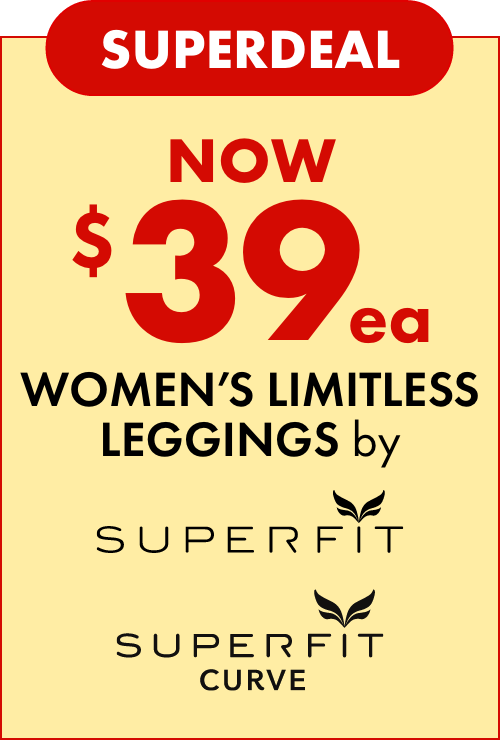 Superdeal Now $39ea Women's Limitless Leggings by Superfit Curve