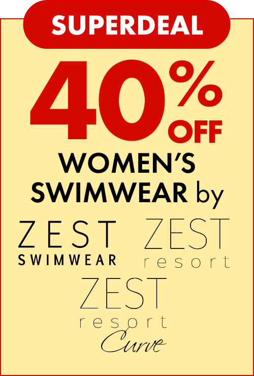 Superdeal 40% off Women's Swimwear by Zest Resort, Zest Resort Curve & Zest Swimwear