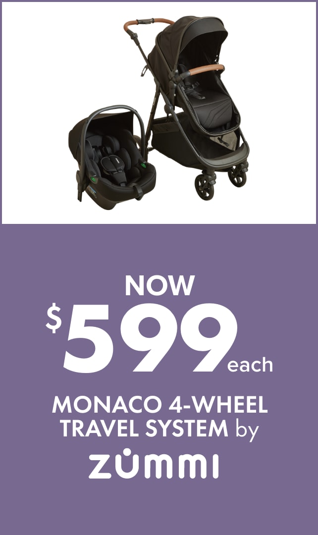 NOW $599 Monaco 4-Wheel Travel System by Zummi