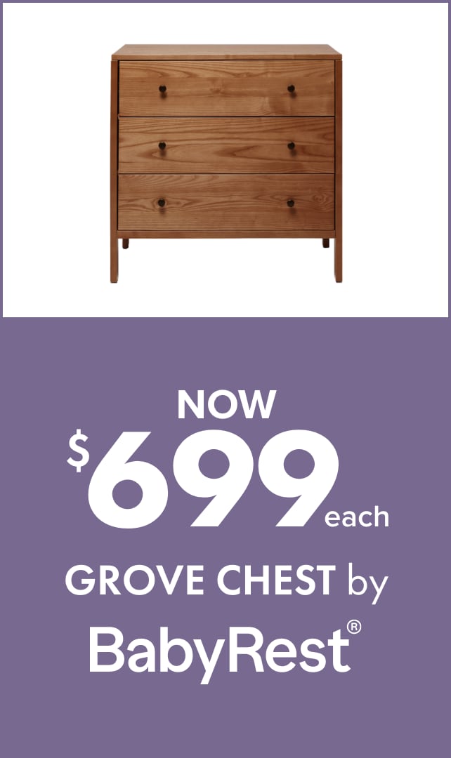 NOW $699 Grove Chest Auburn by BabyRest