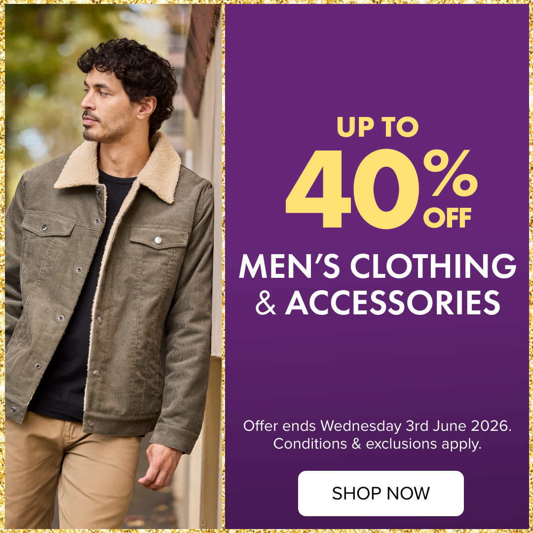 Up To 40% OFF Men's Clothing & Accessories