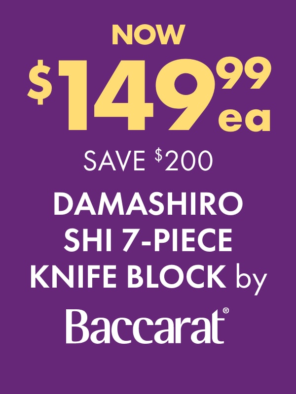 NOW $149.99 SAVE $200 Damashiro Shi 7-Piece Knife Block by Baccarat