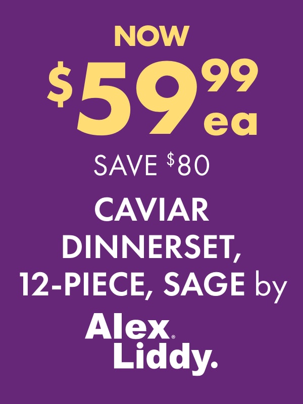 NOW $59.99 SAVE $139.99 Caviar Dinnerset, 12-Piece, Sage by Alex Liddy