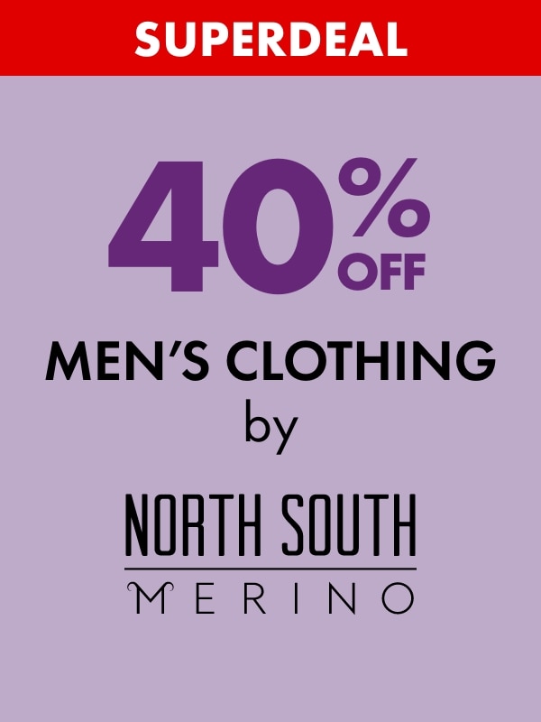 SUPERDEAL 40% OFF Men's Clothing by North South Merino