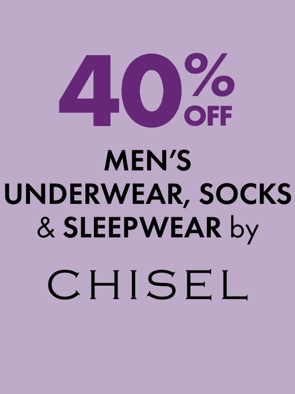 40% Off Men's Underwear, Socks & Sleepwear by Chisel