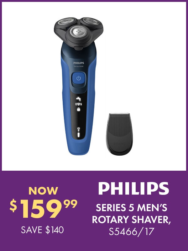 NOW $159.99 SAVE $140 Philips Series 5 Men's Rotary Shaver, S5466/17