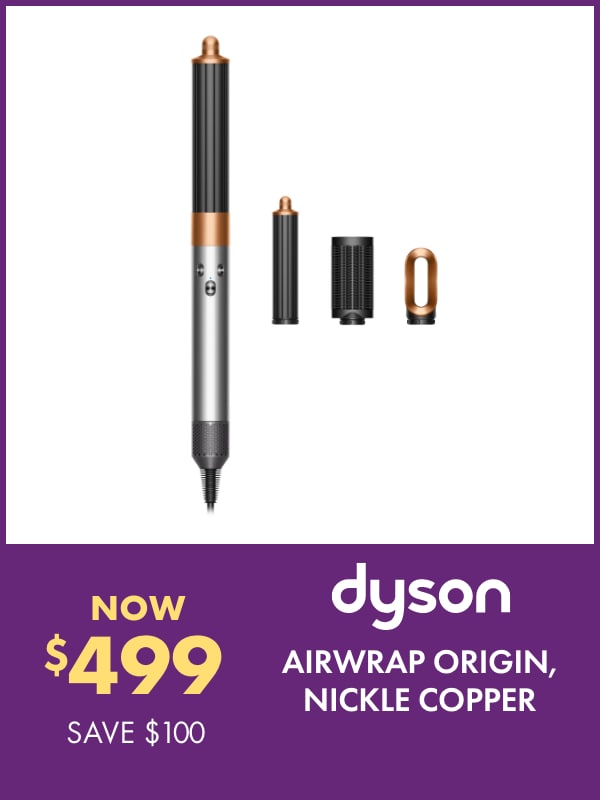 NOW $499 SAVE $100 Dyson Airwrap Origin, Nickle Copper