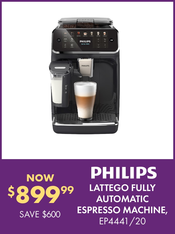 NOW $899.99 SAVE $600 Philips LatteGo Fully Automatic Espresso Machine, EP4441/20