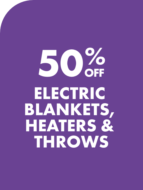50% OFF Electric Blankets, Heaters & Throws