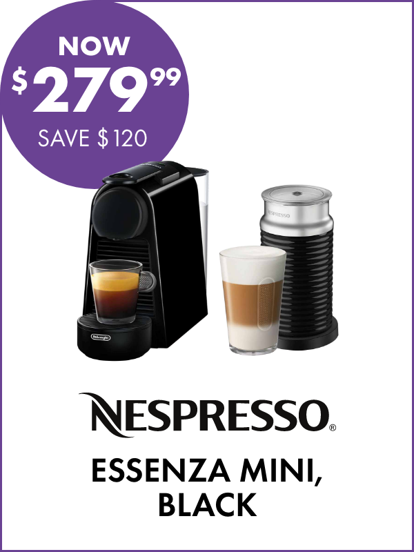 NOW $279.99 SAVE $120 Nespresso Essenza Mini, Black