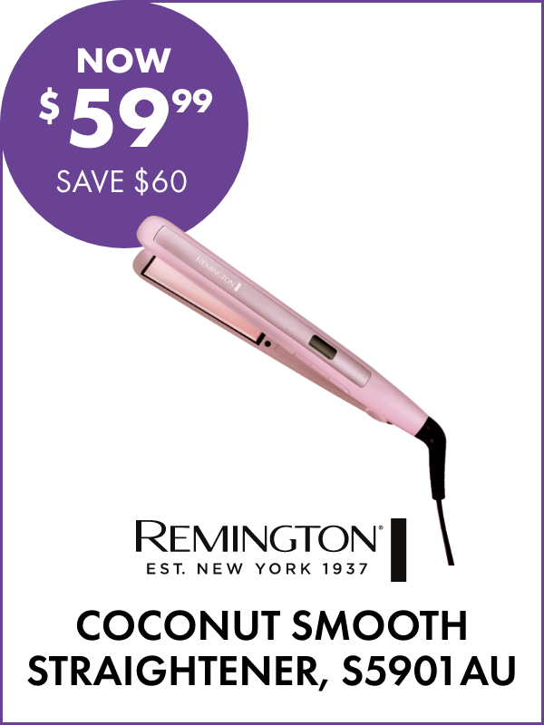 NOW $59.99 SAVE $60 Remington Coconut Smooth Straightener, S5901AU