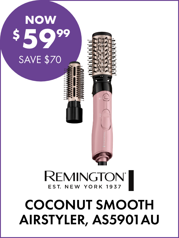NOW $59.99 SAVE $70 Remington Coconut Smooth AirStyler, AS5901AU