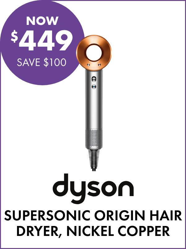 NOW $449 SAVE $100 Dyson Supersonic Origin Hair Dryer, Nickel Copper