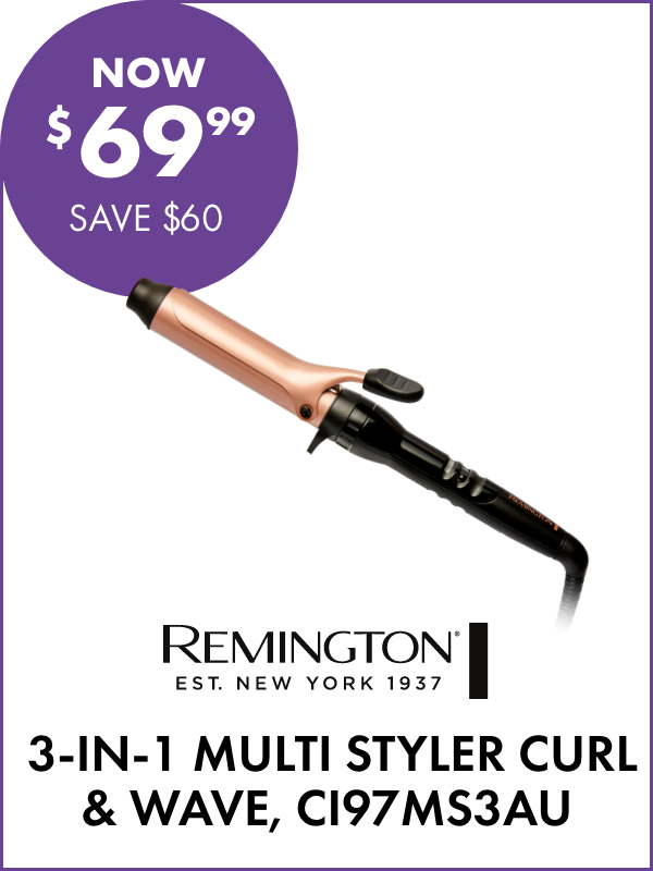 NOW $69.99 SAVE $60 Remington 3-In-1 Multi Styler Curl & Wave, CI97MS3AU