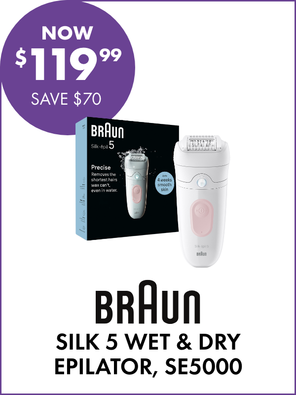 NOW $119.99 SAVE $70 Braun Silk 5 Wet & Dry Epilator, SE5000