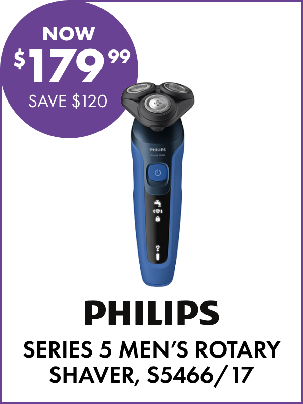 NOW $179.99 SAVE $120 Philips Series 5 Men's Rotary Shaver, S5466/17