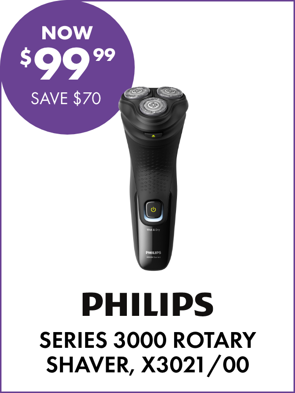 NOW $99.99 SAVE $70 Philips Series 3000 Rotary Shaver, X3021/00