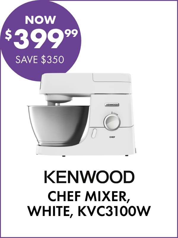 NOW $449.99 SAVE $250 Kenwood Chef Mixer, White, KVC3100W