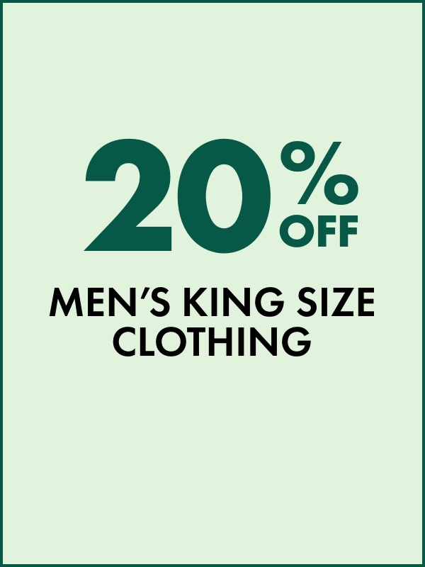 20% OFF Men's King Size Clothing