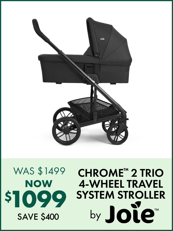 Chrome² Trio 4-Wheel Travel System Stroller by Joie - NOW $1,099, WAS $1,499 - Save $400