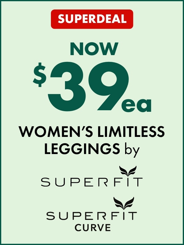 SUPERDEAL NOW $39ea Women's Limitless Leggings by Superfit, SUPERFIT CURVE