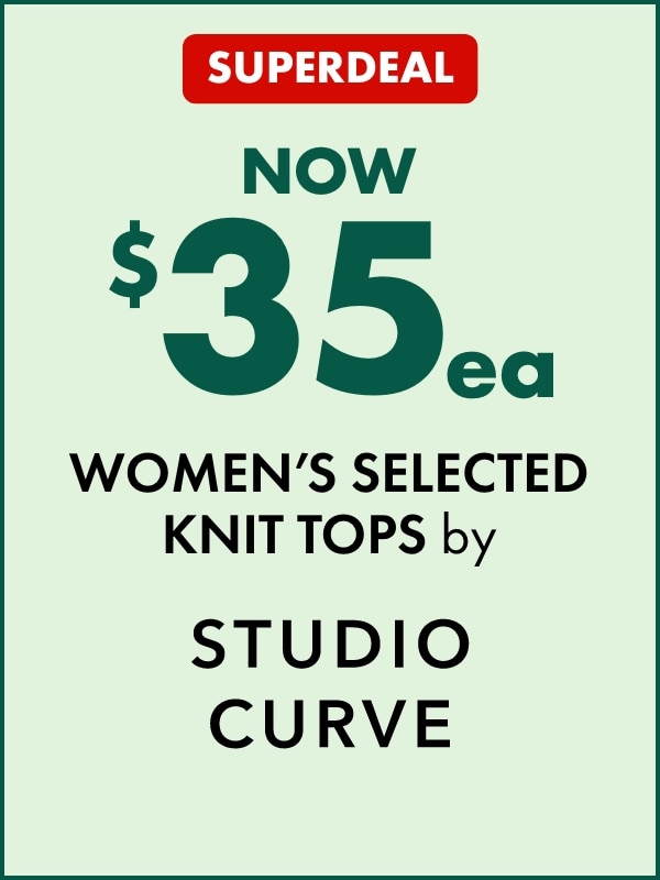 SUPERDEAL NOW $35ea Women's Selected Knit Tops by Studio Curve