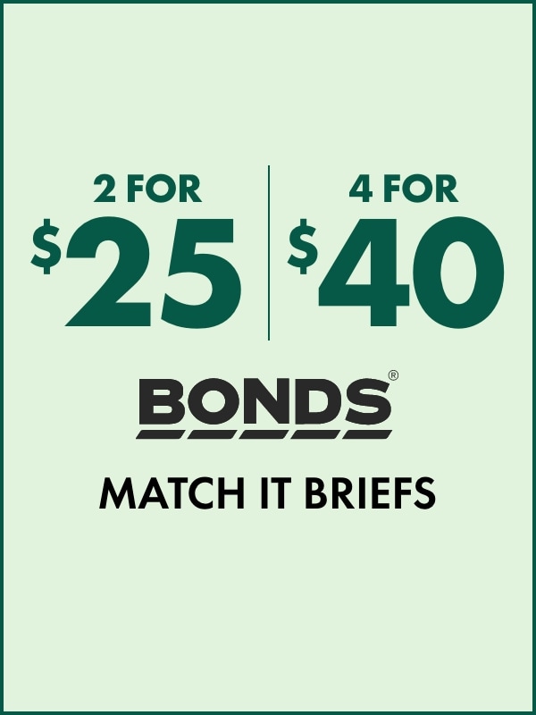 2 For $25 | 4 For $40 Bonds Match It Briefs 