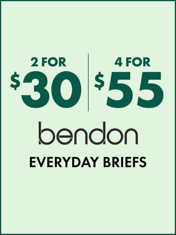 2 For $30 | 4 for $55 Bendon Everyday Briefs