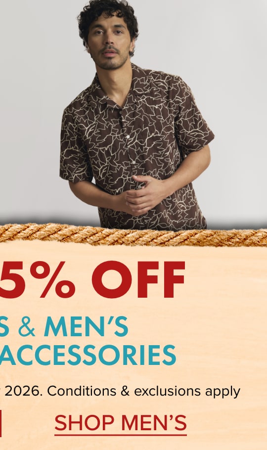 Up to 25% off Women's & Men's Clothing & Accessories