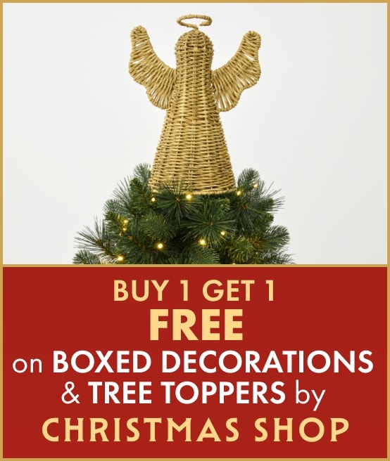 BUY 1 GET 1 FREE Boxed Decorations & Tree Toppers by Christmas Shop