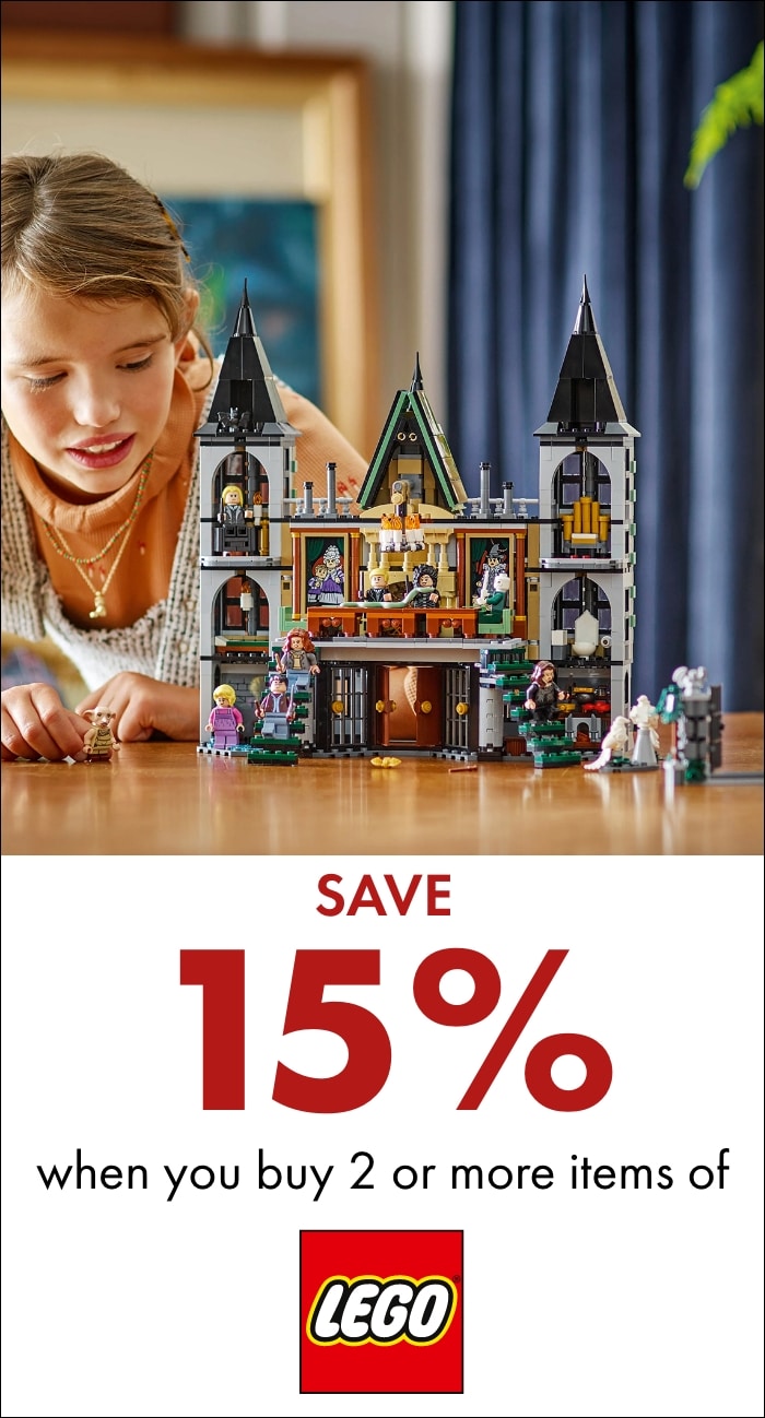 Save 15% when you buy 2 or more items of Lego