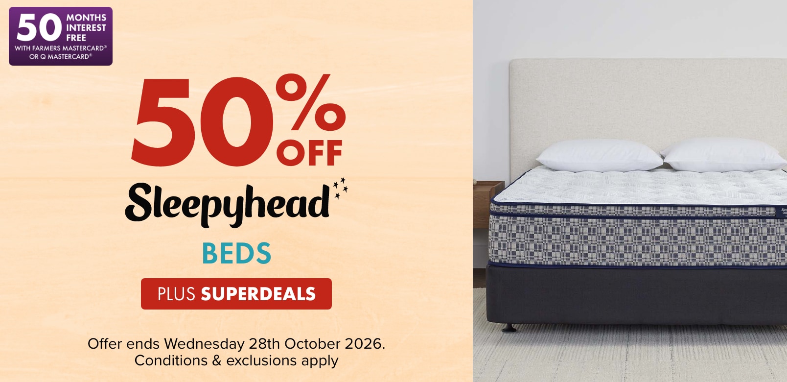 50% off Sleepyhead Beds Plus Superdeals