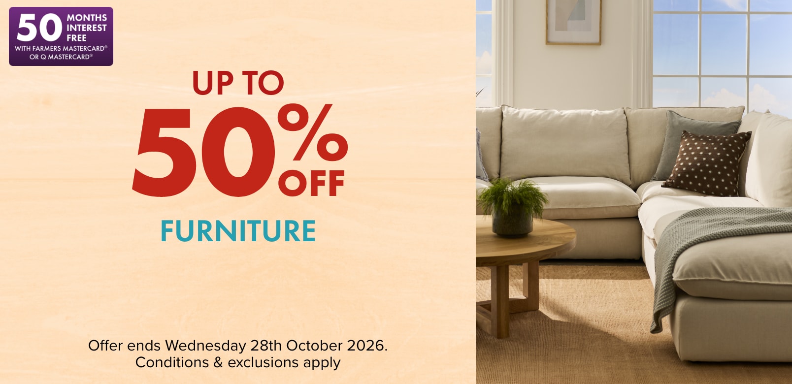 Up to 50% off Furniture