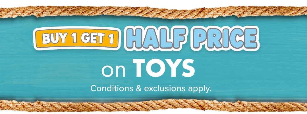 BUY 1 GET 1 HALF PRICE on Toys